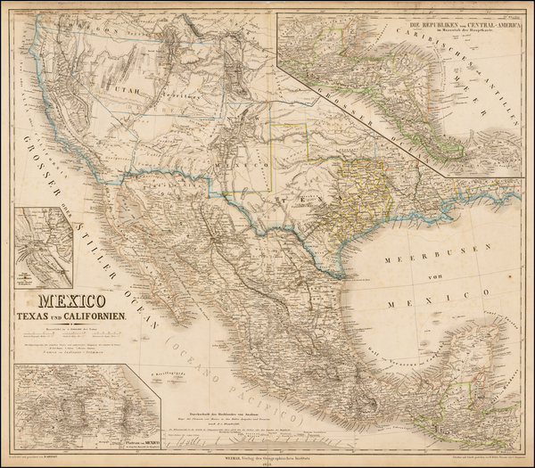 79-Texas, Plains, Southwest, Rocky Mountains, Mexico, Baja California and California Map By Heinri