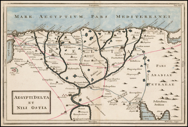 73-Egypt Map By Christoph Cellarius