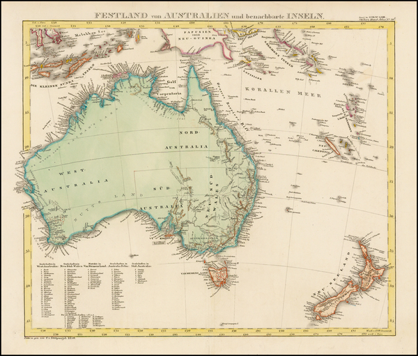 55-Australia and New Zealand Map By Adolf Stieler