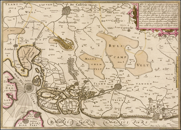 53-Belgium Map By Petrus Kaerius