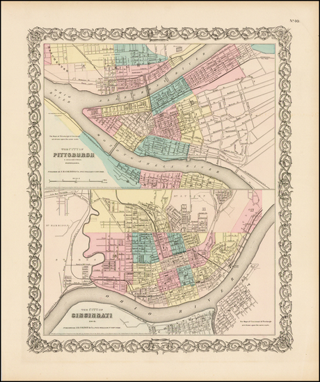 38-Mid-Atlantic and Midwest Map By Joseph Hutchins Colton