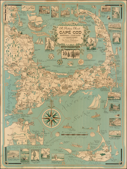 93-New England Map By Ernest Dudley Chase