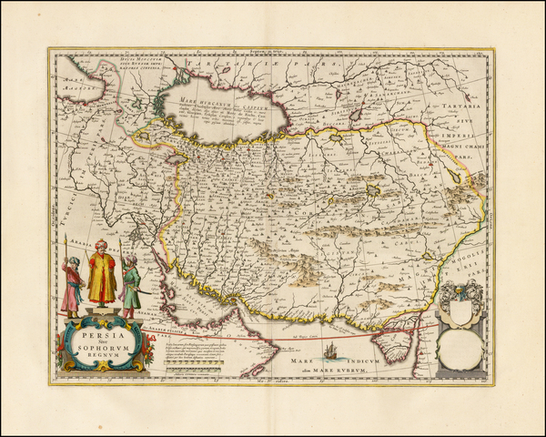 52-Central Asia & Caucasus and Middle East Map By Willem Janszoon Blaeu