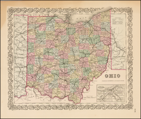 60-Midwest Map By G.W.  & C.B. Colton