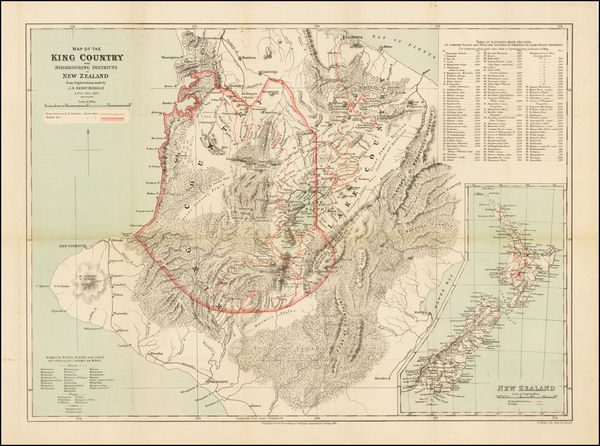 87-New Zealand Map By Royal Geographical Society