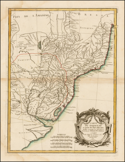 100-South America and Paraguay & Bolivia Map By Rigobert Bonne / Jean Lattré