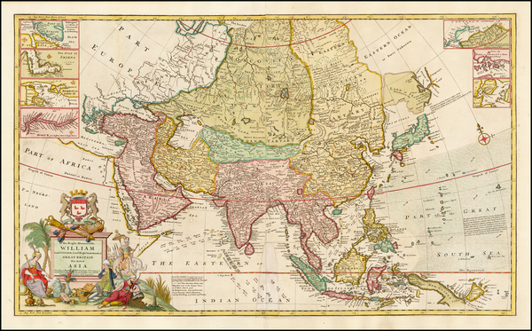 50-Asia, Asia, Australia & Oceania and Oceania Map By Herman Moll