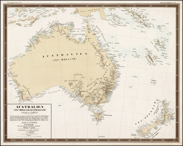 49-Australia and New Zealand Map By George Bauerkeller