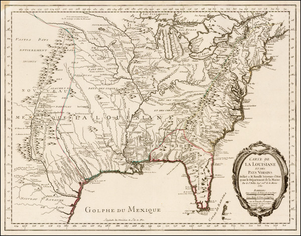 49-United States, South, Midwest and Plains Map By Jacques Nicolas Bellin