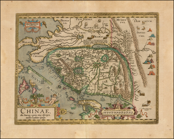 45-China, Japan, Southeast Asia and Philippines Map By Abraham Ortelius