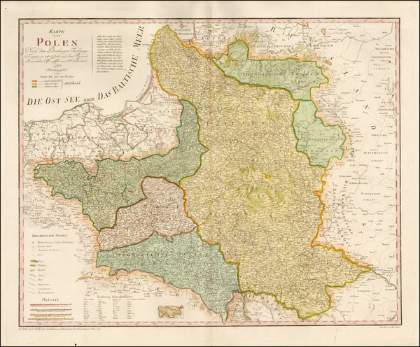 78-Poland and Baltic Countries Map By Franz Johann Joseph von Reilly