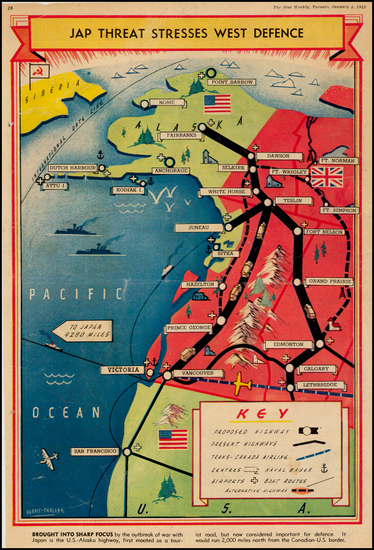 38-Alaska, California and Canada Map By 