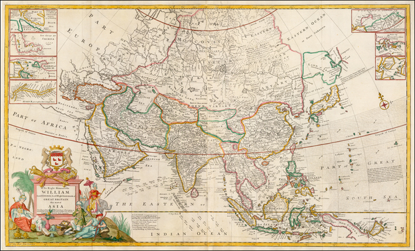 14-Asia, Asia, Australia & Oceania and Oceania Map By Herman Moll