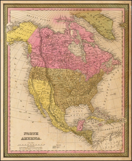 11-North America Map By Samuel Augustus Mitchell