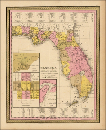 4-Florida Map By Samuel Augustus Mitchell