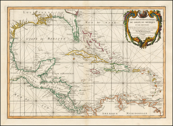 80-South, Mexico, Caribbean and Central America Map By Giovanni Antonio Rizzi-Zannoni