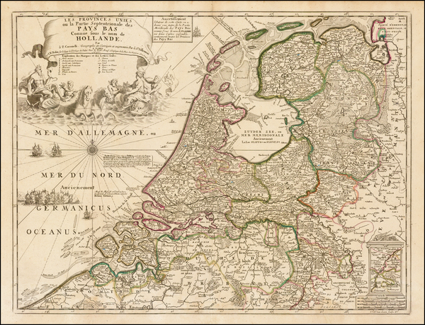 57-Netherlands Map By Vincenzo Maria Coronelli / Jean-Baptiste Nolin