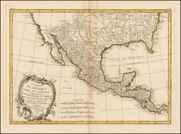 21-South, Texas, Southwest and Mexico Map By Jean Lattré