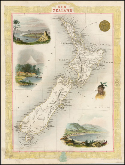 40-New Zealand Map By John Tallis