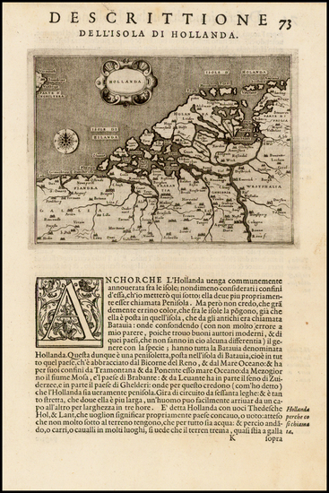 37-Netherlands Map By Tomasso Porcacchi