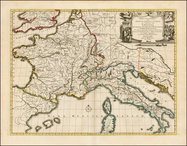 18-France, Italy and Germany Map By Pierre Mortier