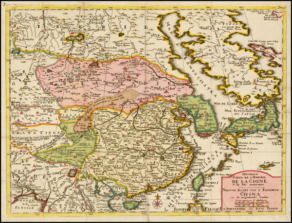 34-China and Korea Map By Giambattista Albrizzi