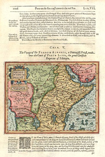 96-Africa, Africa, East Africa and West Africa Map By Jodocus Hondius / Samuel Purchas