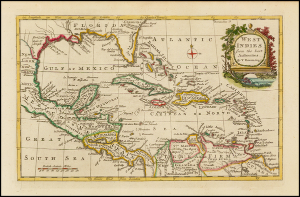 74-Florida and Caribbean Map By Thomas Bowen