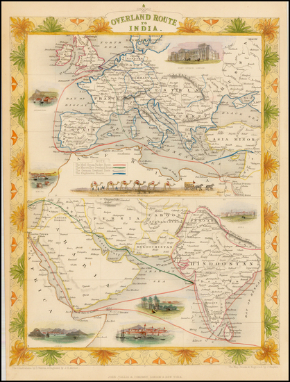 76-Europe, India, Central Asia & Caucasus and Middle East Map By John Tallis
