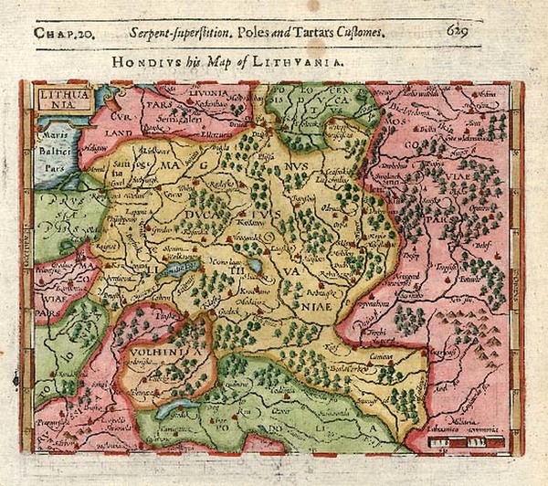 2-Europe, Poland, Russia and Baltic Countries Map By Jodocus Hondius / Samuel Purchas