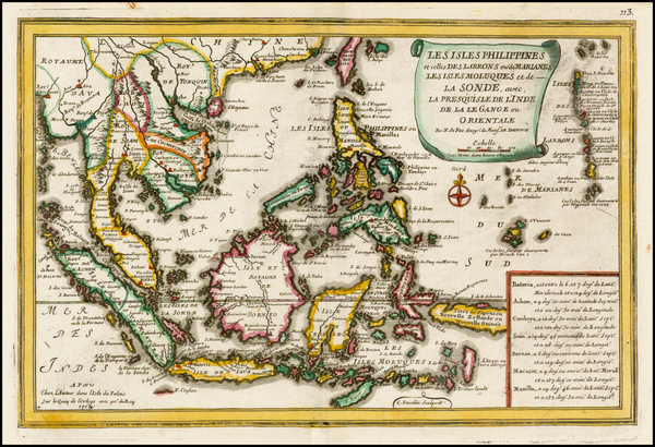 38-China, India, Southeast Asia and Philippines Map By Nicolas de Fer