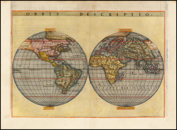 36-World and World Map By Girolamo Ruscelli