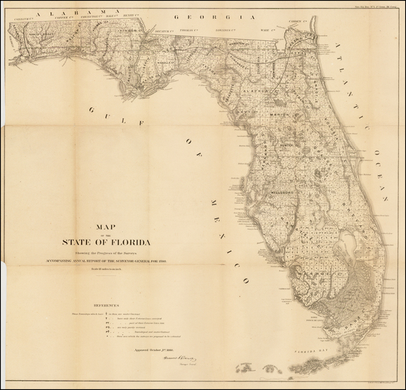 100-Florida Map By U.S. General Land Office