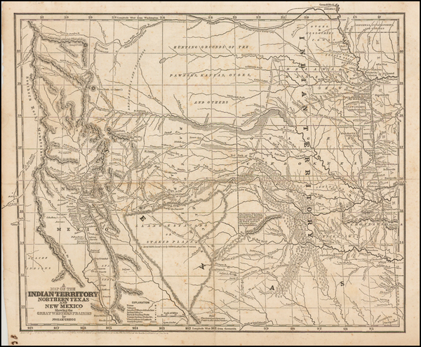 40-Texas, Plains, Southwest and Rocky Mountains Map By Josiah Gregg