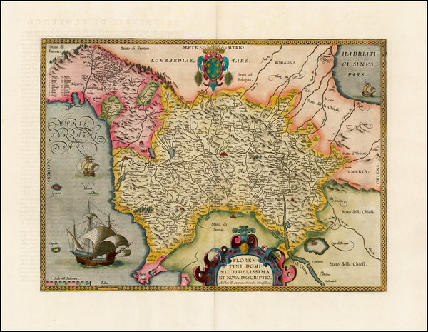 6-Northern Italy Map By Abraham Ortelius