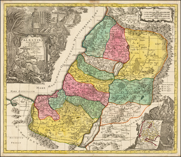 41-Asia and Holy Land Map By Matthaus Seutter