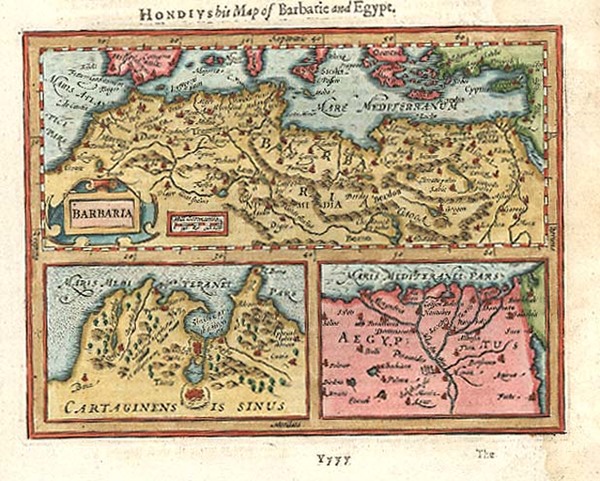 74-Europe, Mediterranean, Africa and North Africa Map By Jodocus Hondius / Samuel Purchas