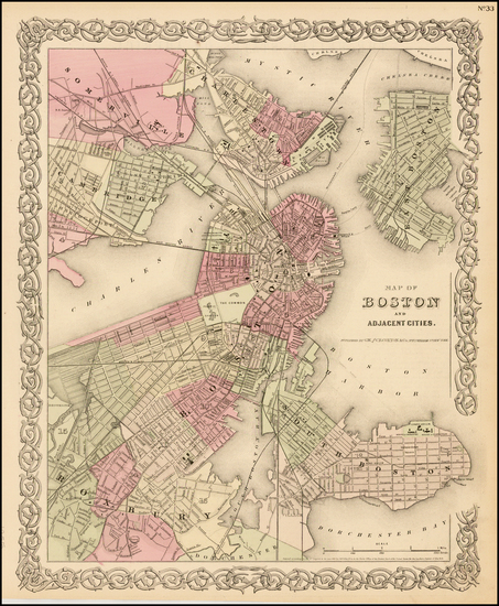 4-Massachusetts Map By Joseph Hutchins Colton