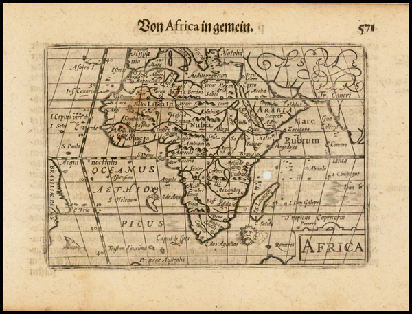 37-Africa and Africa Map By Barent Langenes