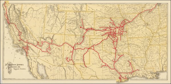 41-United States, Texas, Plains, Southwest, Rocky Mountains and California Map By American Bank No
