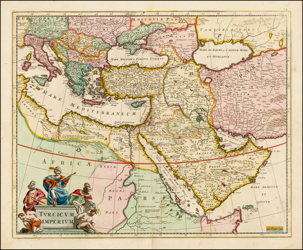 79-Turkey, Mediterranean, Middle East, Turkey & Asia Minor and Greece Map By Frederick De Wit