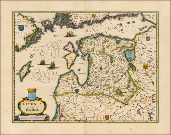 13-Baltic Countries Map By Willem Janszoon Blaeu