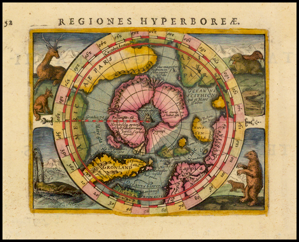 47-Polar Maps Map By Petrus Bertius