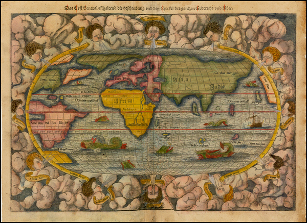 57-World and World Map By Sebastian Munster