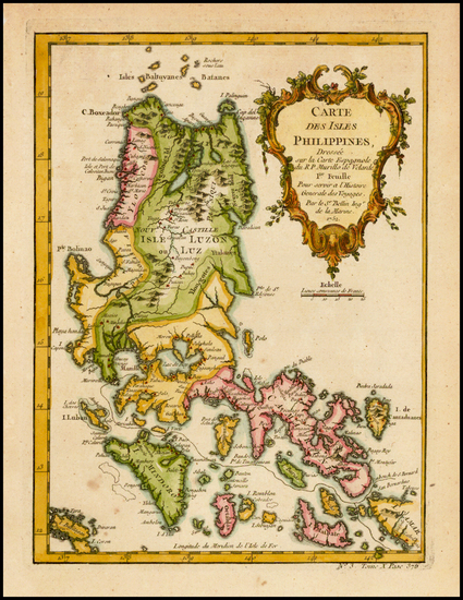 95-Philippines Map By Jacques Nicolas Bellin