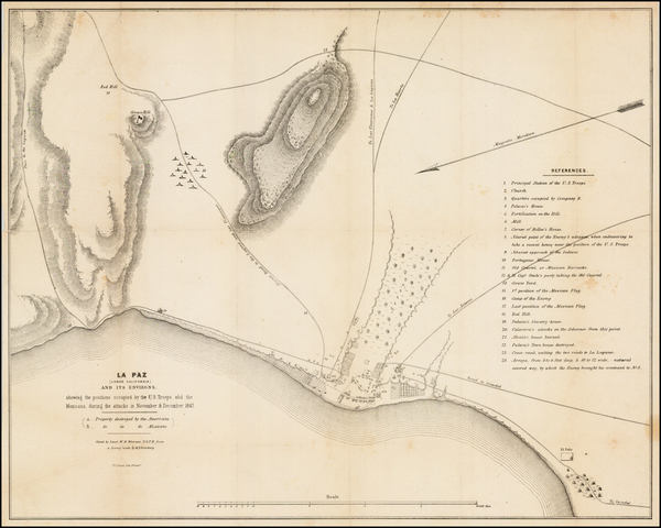 0-Mexico and Baja California Map By P.S. Duval