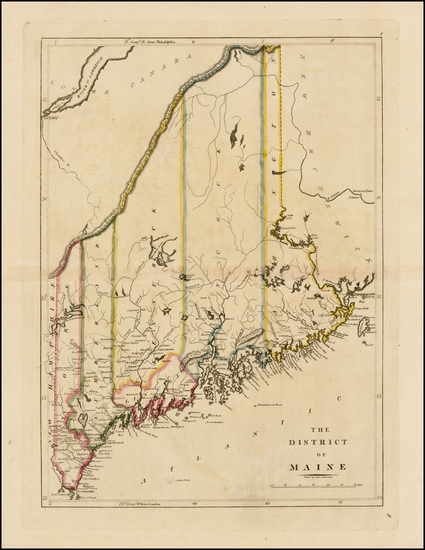 53-New England and Maine Map By Mathew Carey