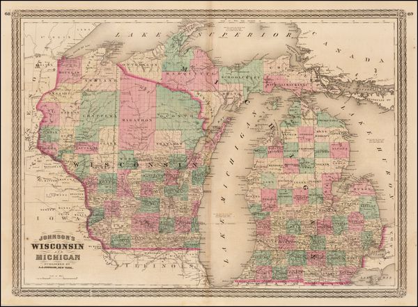 45-Midwest Map By Alvin Jewett Johnson