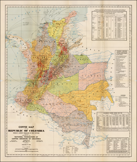 27-South America Map By National Federation of Coffee Growers of Colombia