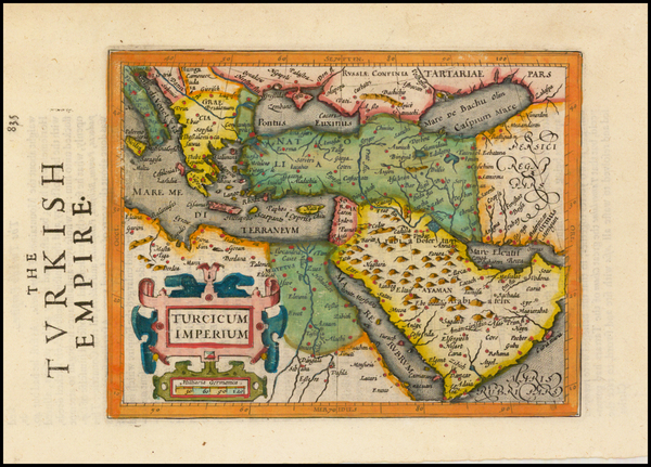 66-Turkey, Middle East and Turkey & Asia Minor Map By Jodocus Hondius